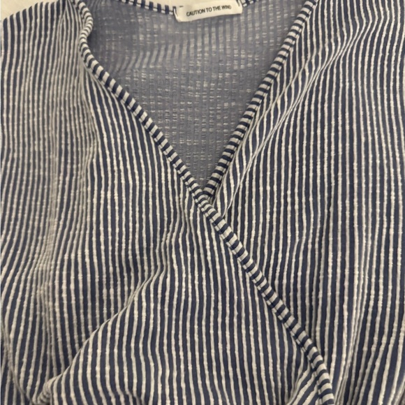 Caution To The Wind navy and white cropped jumpsuit Size M - Picture 11 of 12